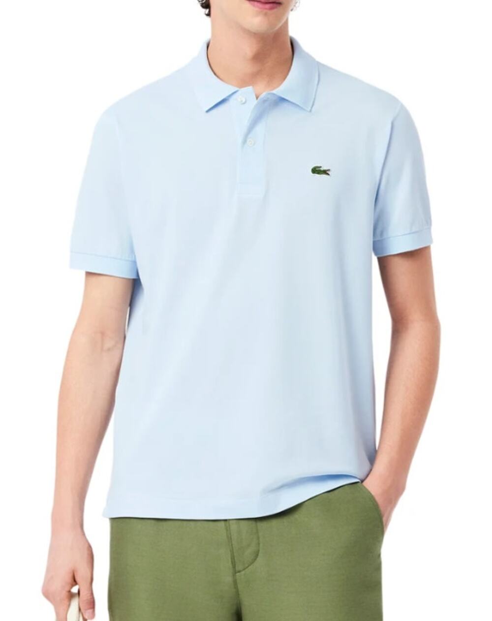 Lacoste Slim Fit Polo Shirt Rill Blue NWT Cotton Pique Short Sleeve Men's L
